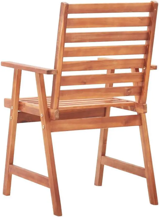 Alt view image 4 of 7 - vidaXL Patio Dining Chairs 2 Pcs Outdoor Chair with Cushions Solid Wood Acacia