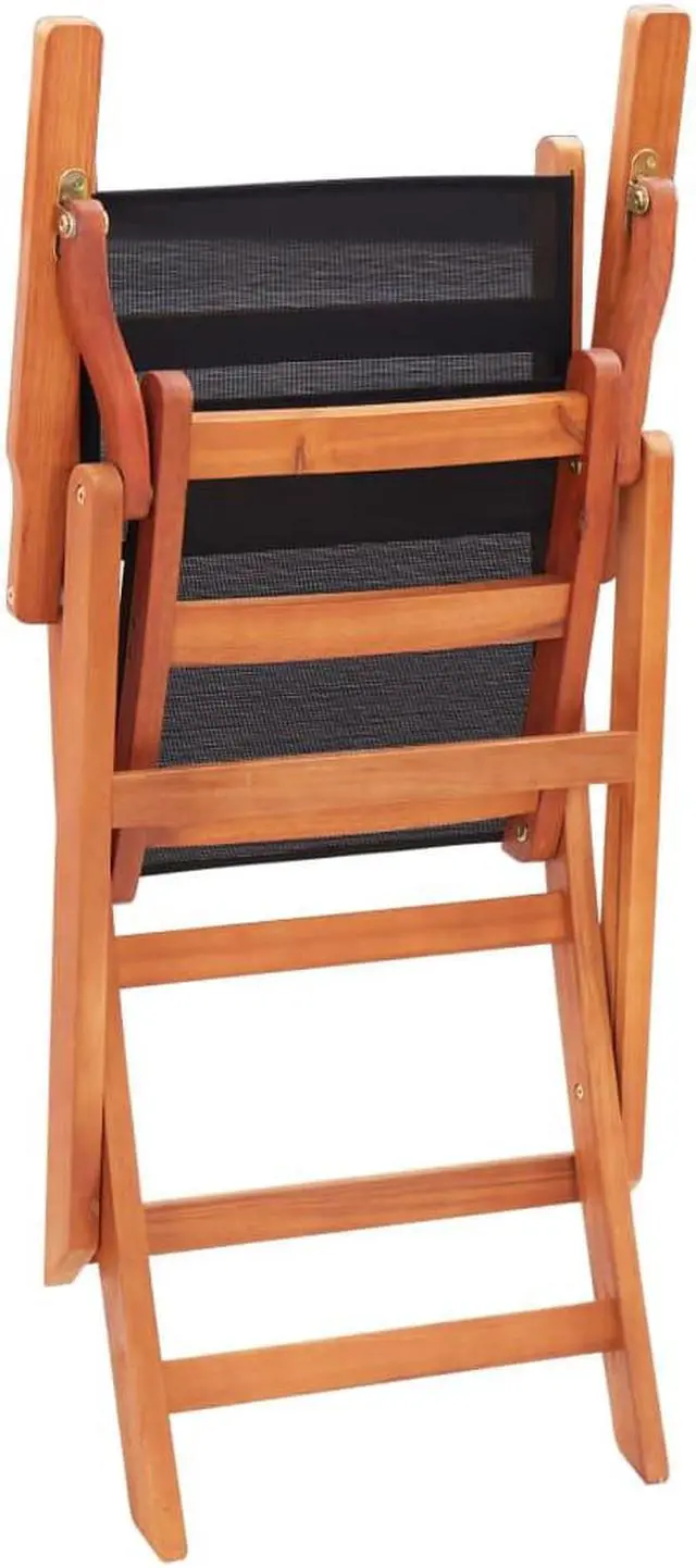 Alt view image 2 of 17 - vidaXL Patio Folding Chairs 2 Pcs Garden Chair Solid Wood Eucalyptus&Textilene
