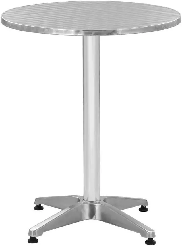 Main image of vidaXL Bistro Table Outdoor Side Table Garden Porch Furniture Aluminum Silver