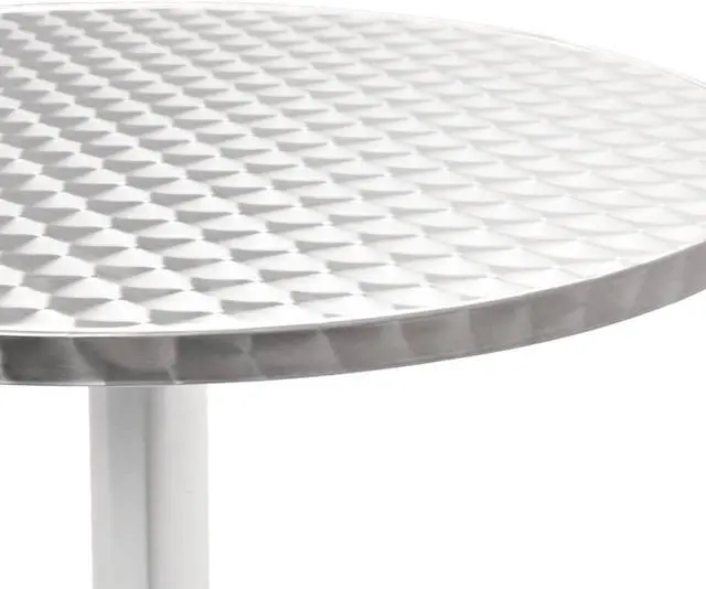 Alt view image 2 of 12 - vidaXL Bistro Table Outdoor Side Table Garden Porch Furniture Aluminum Silver