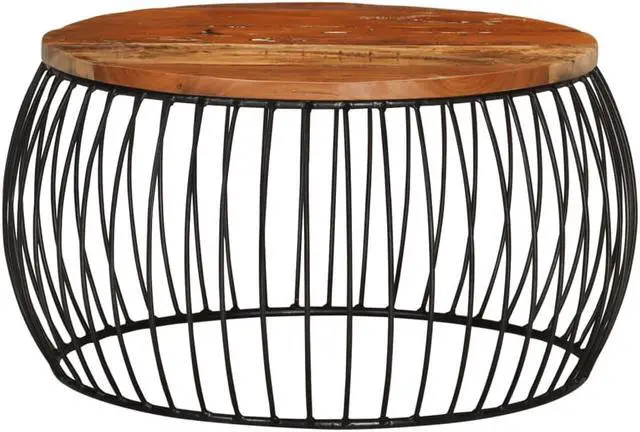Alt view image 2 of 15 - vidaXL Coffee Table Vintage Round End Table Side Table Solid Reclaimed Wood