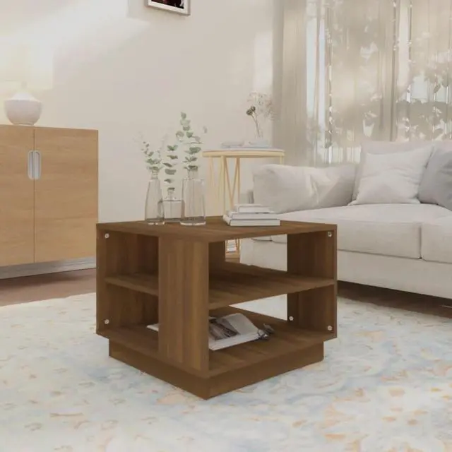 Alt view image 2 of 16 - vidaXL Coffee Table Brown Oak Engineered Wood Side Tea Sofa Table Furniture