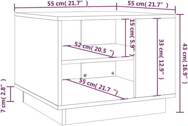 Alt view image 4 of 16 - vidaXL Coffee Table Brown Oak Engineered Wood Side Tea Sofa Table Furniture