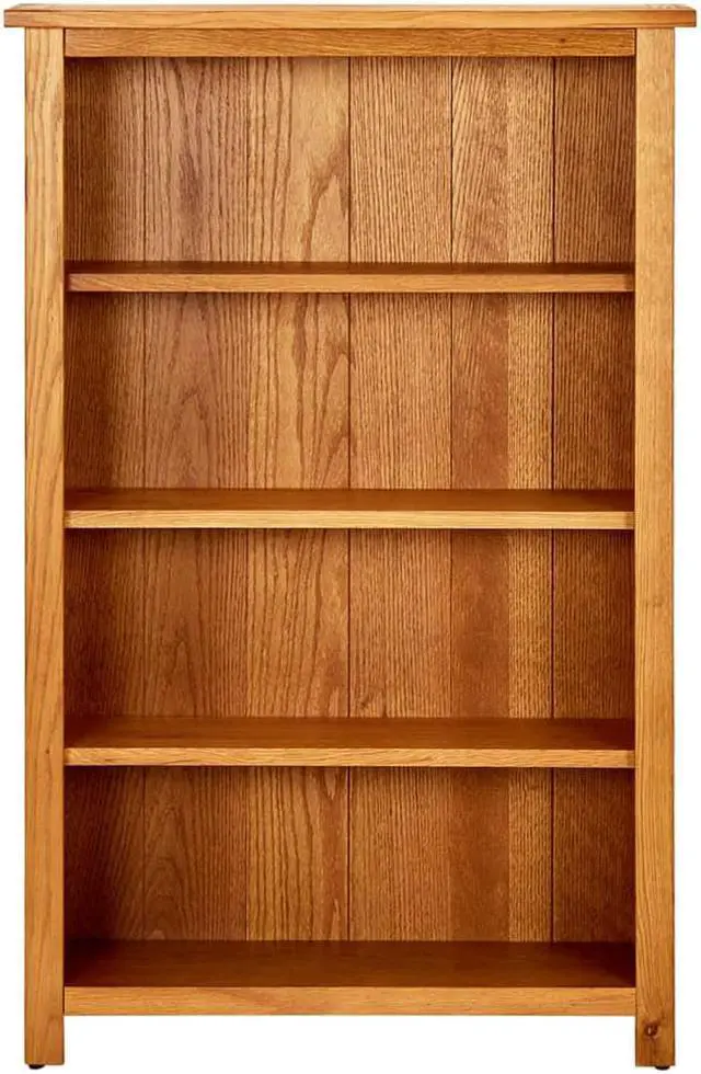 Alt view image 2 of 19 - vidaXL Solid Oak Wood 4-Tier Bookcase Display Cabinet Standing Shelf Furniture
