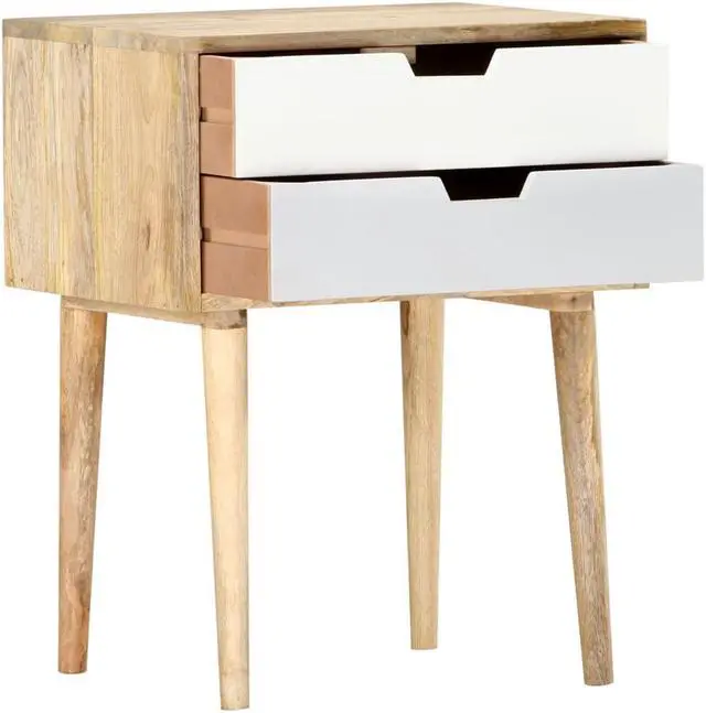 Alt view image 2 of 14 - vidaXL Cabinet Accent Side End Table with Storage Drawers Solid Wood Mango