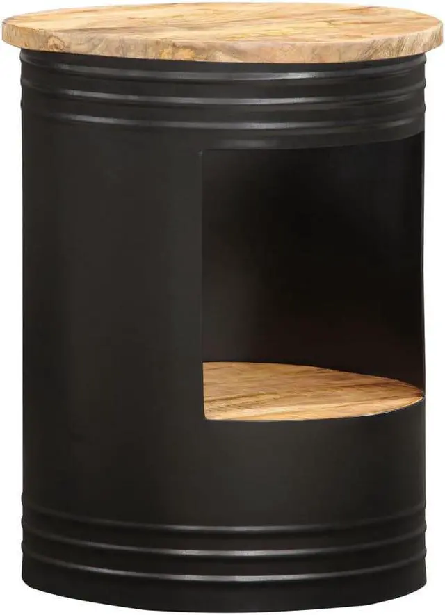 Main image of vidaXL Coffee Table Round End Accent Sofa Table with Storage Solid Wood Mango