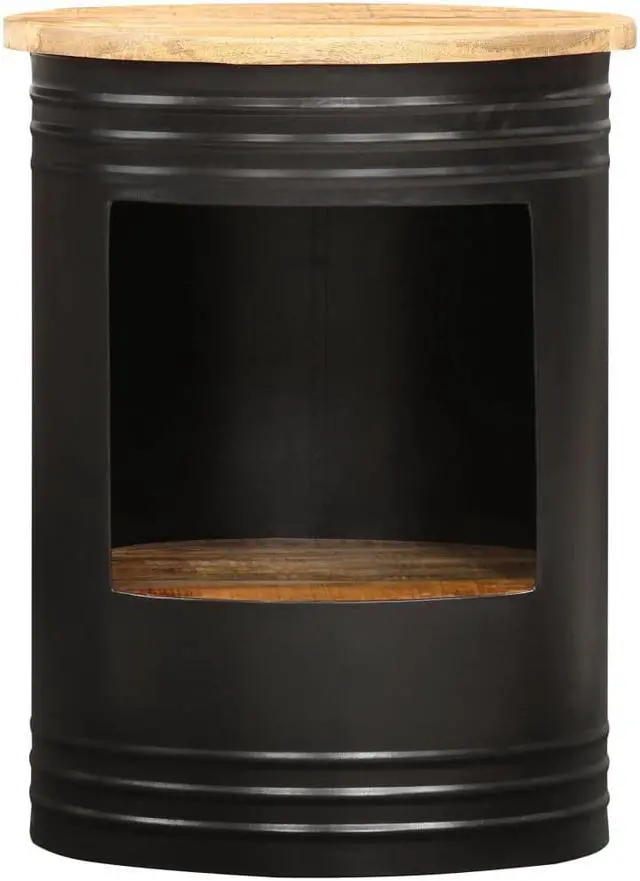 Alt view image 2 of 14 - vidaXL Coffee Table Round End Accent Sofa Table with Storage Solid Wood Mango