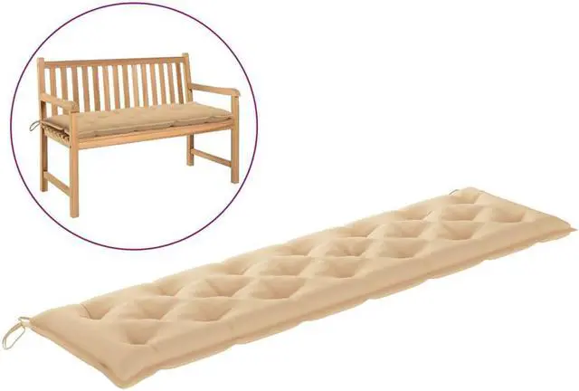 Main image of vidaXL Bench Cushion Outdoor Water Repellent Bench Cushion Beige Oxford Fabric