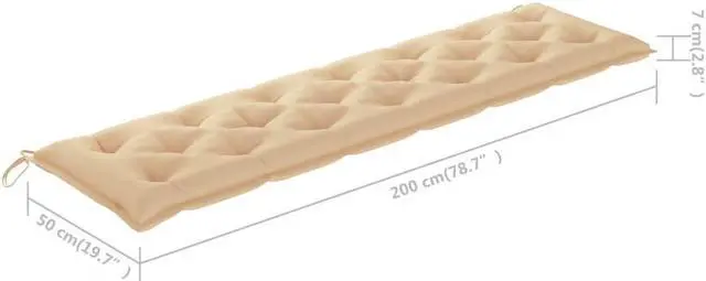 Alt view image 3 of 17 - vidaXL Bench Cushion Outdoor Water Repellent Bench Cushion Beige Oxford Fabric
