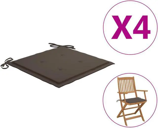 Main image of vidaXL Garden Chair Cushions 4 pcs Taupe 40x40x4 cm Oxford Fabric