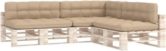 Alt view image 2 of 17 - vidaXL 7x Pallet Sofa Cushions Beige Indoor Outdoor Sofa Seat Chair Cushion