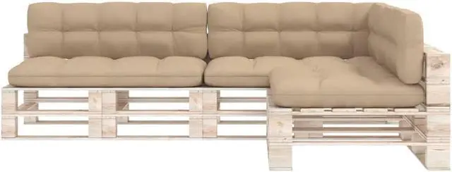 Alt view image 3 of 17 - vidaXL 7x Pallet Sofa Cushions Beige Indoor Outdoor Sofa Seat Chair Cushion