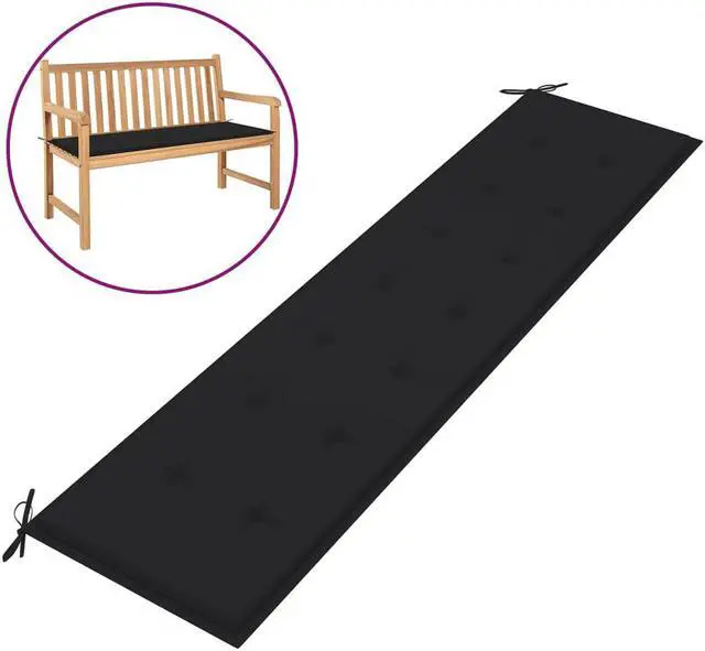 Main image of vidaXL Garden Bench Cushion Black 200x50x4 cm Oxford Fabric