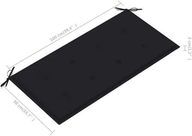Alt view image 3 of 14 - vidaXL Garden Bench Cushion Black 39.4" Outdoot Seat Patio Seat Cushion