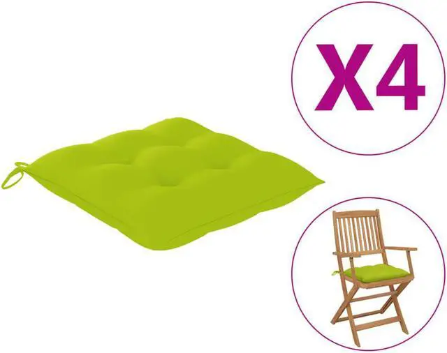 Main image of vidaXL Chair Cushion 4 Pcs Outdoor Patio Seat Cushion Bright Green Oxford Fabric