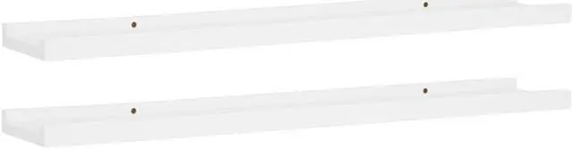 Alt view image 2 of 17 - vidaXL Wall Shelves Floating Display Shelves Wall Mounted 2 Pcs White 31.5"