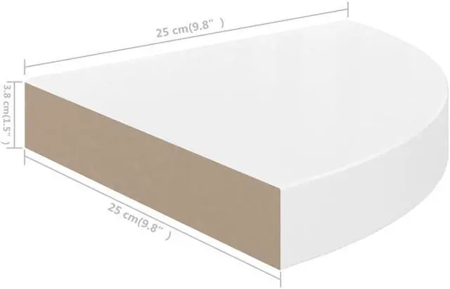 Alt view image 4 of 17 - vidaXL Wall Corner Shelf Floating Corner Shelf Display Shelf High Gloss White