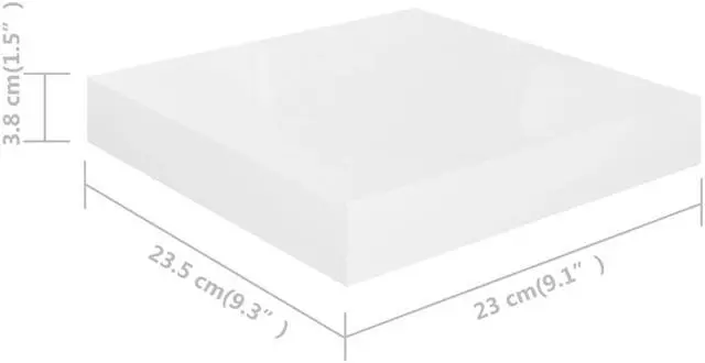 Alt view image 4 of 15 - vidaXL Wall Shelves Floating Shelves Display Shelves 2 Pcs High Gloss White