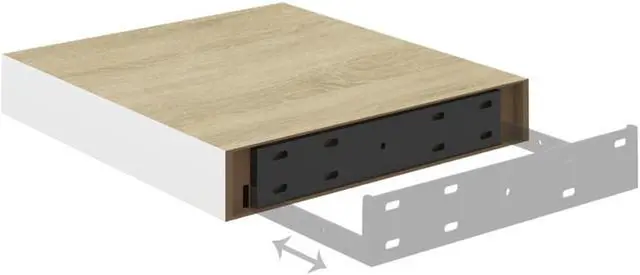 Alt view image 3 of 18 - vidaXL 4x Floating Wall Shelves Oak and White MDF Storage Display Organizer