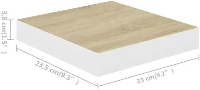 Alt view image 4 of 18 - vidaXL 4x Floating Wall Shelves Oak and White MDF Storage Display Organizer