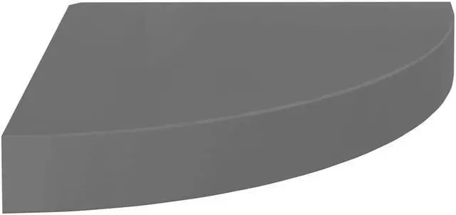 Alt view image 5 of 10 - vidaXL Floating Corner Shelf High Gloss Gray 9.8"x9.8"x1.5" MDF