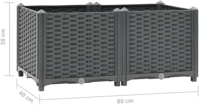 Alt view image 4 of 7 - vidaXL Raised Bed Blue Grey Polypropylene Medium Durable Raised Bed