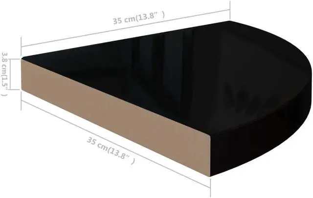 Alt view image 4 of 11 - vidaXL Wall Corner Shelf Display Floating Corner Shelf High Gloss Black MDF