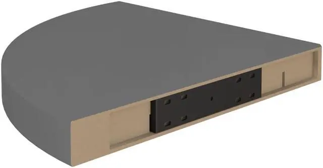 Alt view image 8 of 12 - vidaXL Floating Corner Shelves 2 pcs High Gloss Gray 13.8"x13.8"x1.5" MDF