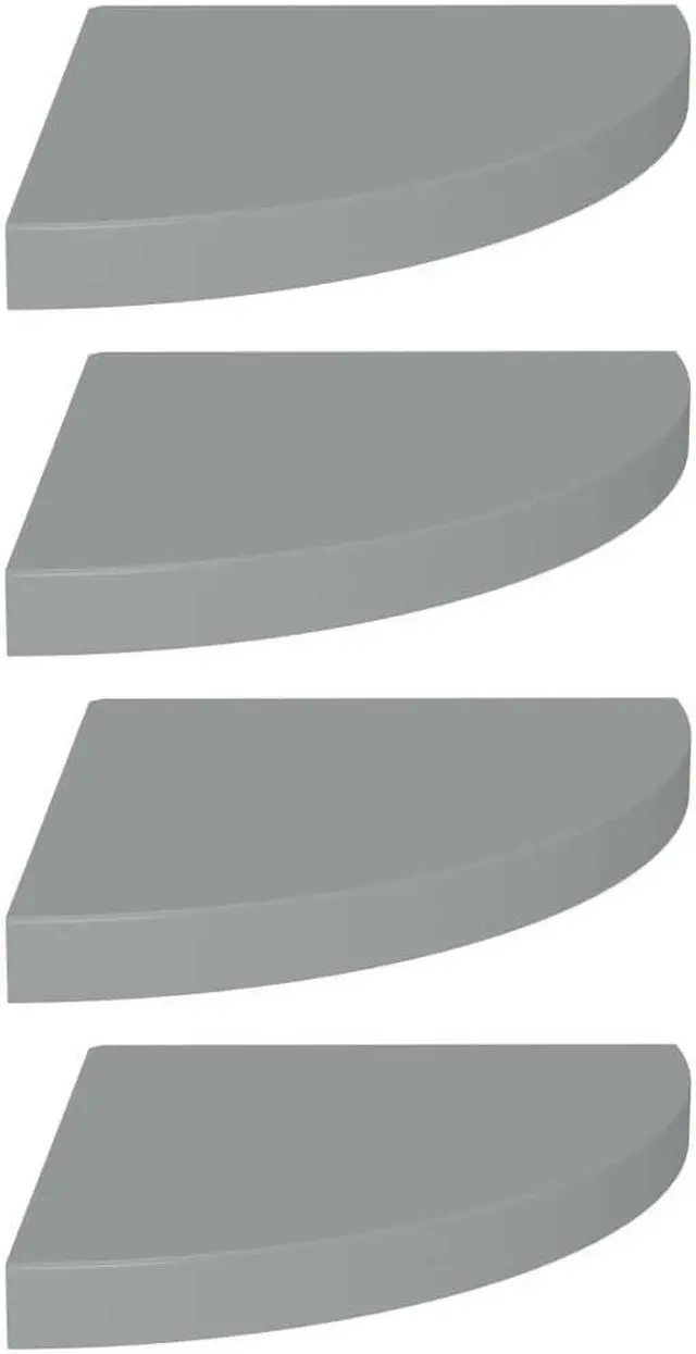 Alt view image 2 of 11 - vidaXL Wall Corner Shelves Floating Corner Shelf 2 Pcs High Gloss Black MDF