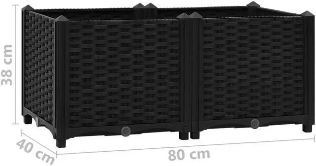 Alt view image 4 of 17 - vidaXL Raised Bed 31.5" Polypropylene Outdoor Garden Planter Flower Box Pot