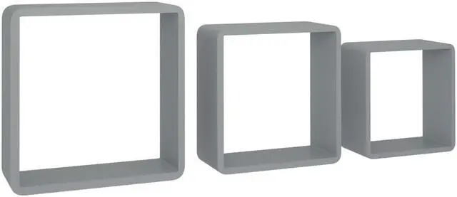 Alt view image 3 of 19 - vidaXL wall cube shelves Floating Cube Shelves Display Shelves 3 Pcs Gray