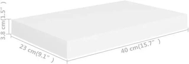 Alt view image 9 of 12 - vidaXL Floating Wall Shelves 2 pcs White 15.7"x9.1"x1.5" MDF