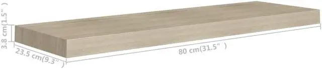 Alt view image 9 of 12 - vidaXL Floating Wall Shelves 2 pcs Oak 31.5"x9.3"x1.5" MDF
