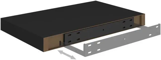 Alt view image 3 of 11 - vidaXL 4x Floating Wall Shelves Black 15.7"x9.1" MDF Wall Ledge Hanging Rack