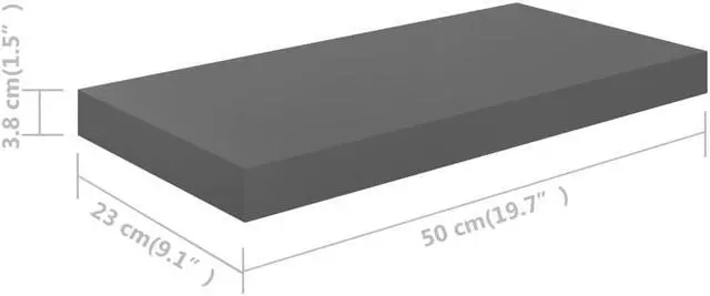 Alt view image 4 of 12 - vidaXL Wall Shelves Floating Shelves Display Shelves 2 Pcs High Gloss White