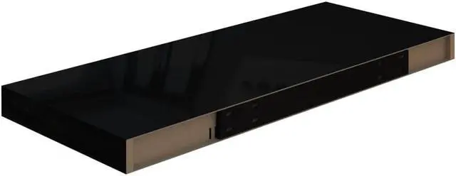 Alt view image 5 of 12 - vidaXL 4x Floating Wall Shelves High Gloss Black 23.6"x9.3" MDF Wall Ledge