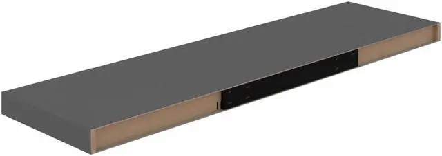 Alt view image 8 of 10 - vidaXL Floating Wall Shelves 4 pcs High Gloss Gray 35.4"x9.3"x1.5" MDF