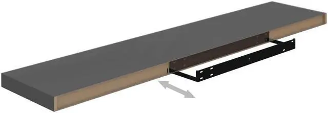 Alt view image 3 of 12 - vidaXL 4x Floating Wall Shelves High Gloss Gray 47.2"x9.3" MDF Wall Ledge Rack