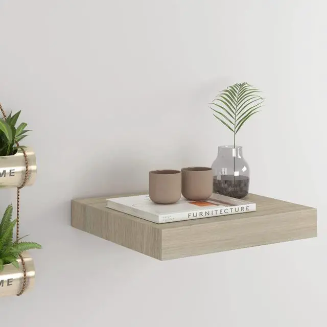 Main image of vidaXL Floating Wall Shelf Oak 9.1"x9.3"x1.5" MDF