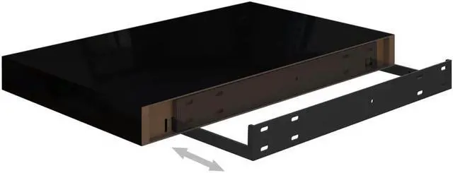 Alt view image 8 of 17 - vidaXL Floating Wall Shelf High Gloss Black 15.7"x9.1"x1.5" MDF