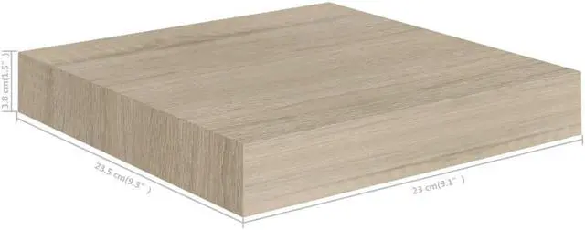 Alt view image 4 of 7 - vidaXL Floating Wall Shelf Oak 9.1"x9.3"x1.5" MDF