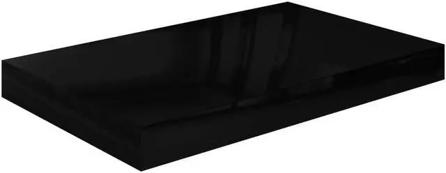 Alt view image 7 of 17 - vidaXL Floating Wall Shelf High Gloss Black 15.7"x9.1"x1.5" MDF