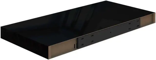 Alt view image 8 of 15 - vidaXL Floating Wall Shelf High Gloss Black 19.7"x9.1"x1.5" MDF