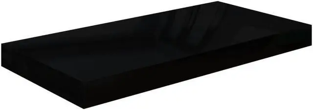 Alt view image 5 of 15 - vidaXL Floating Wall Shelf High Gloss Black 19.7"x9.1"x1.5" MDF