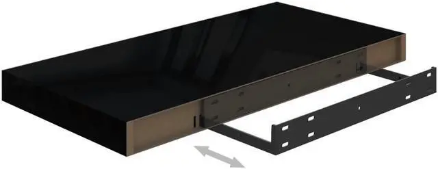 Alt view image 10 of 15 - vidaXL Floating Wall Shelf High Gloss Black 19.7"x9.1"x1.5" MDF