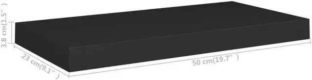 Alt view image 4 of 9 - vidaXL Wall Shelf Floating Shelf Display Shelf for Book Wall Mounted Black
