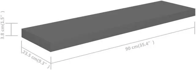Alt view image 4 of 19 - vidaXL Wall Shelf Floating Shelf Display Shelf Wall Mounted High Gloss Black