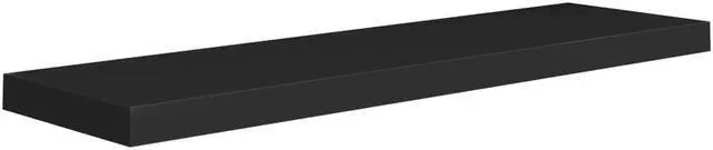 Alt view image 4 of 9 - vidaXL Floating Wall Shelf Black 35.4"x9.3"x1.5" MDF