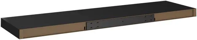 Alt view image 7 of 9 - vidaXL Floating Wall Shelf Black 35.4"x9.3"x1.5" MDF