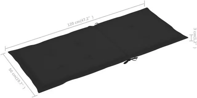 Alt view image 3 of 13 - vidaXL Chair Cushion 2 Pcs Outdoor Garden High Back Chair Cushion Black Fabric
